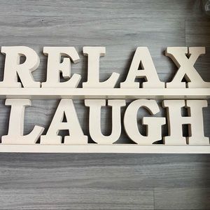 Cream Neutral Relax and Laugh Decor
